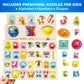 Quokka Wooden Puzzles For Toddlers 1-3 - 8Xset Toddler Puzzles Ages 2-4 With Rack - Learning Alphabet, Numbers And Animals Toy Puzzles For Toddlers 3-5 - Wood Games Gift For Boys And Girls