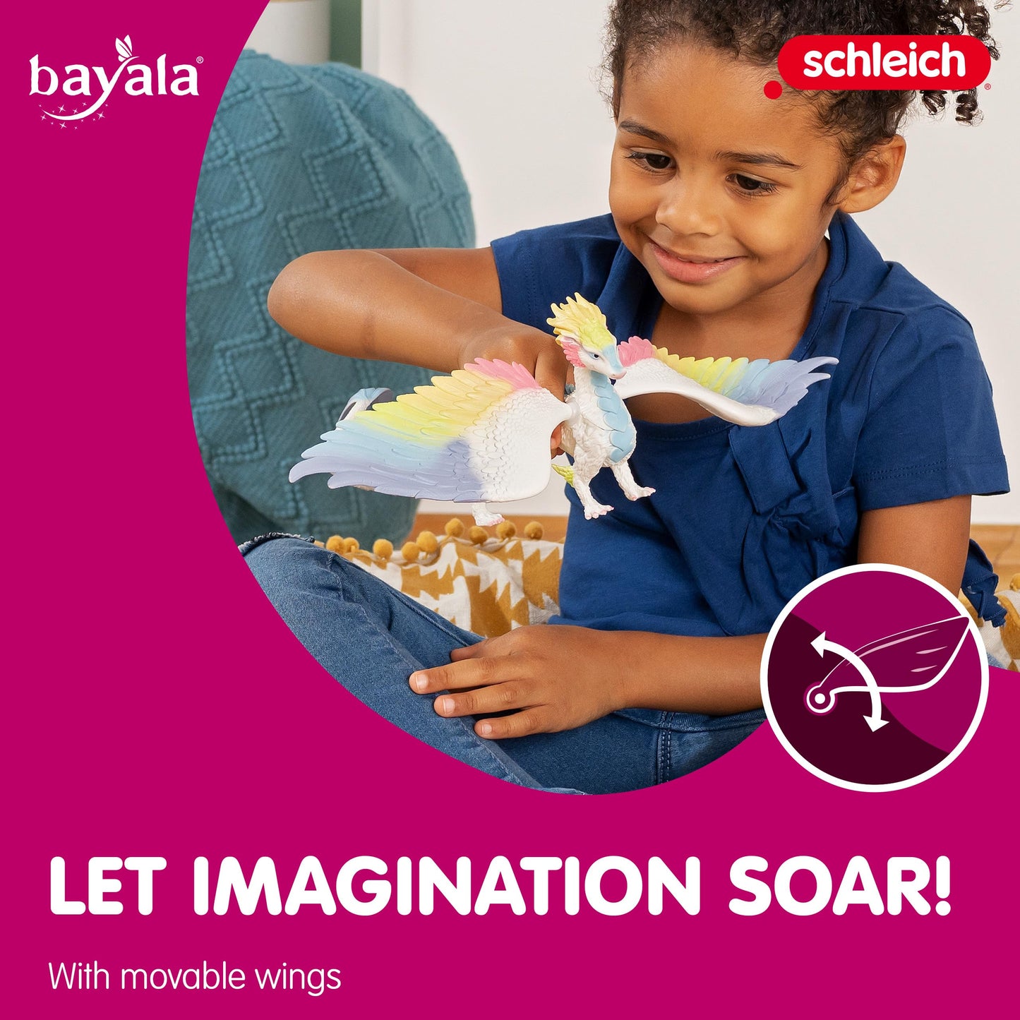 Schleich Bayala, Mythical Creatures Toys For Kids, Rainbow Dragon Toy Figurine With Movable Wings, Ages 5+