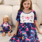 Bow Dream Girl Dress Cute And Matching American Girl Doll Clothes Accessories For Girls Dresses Set Size 140 Pink