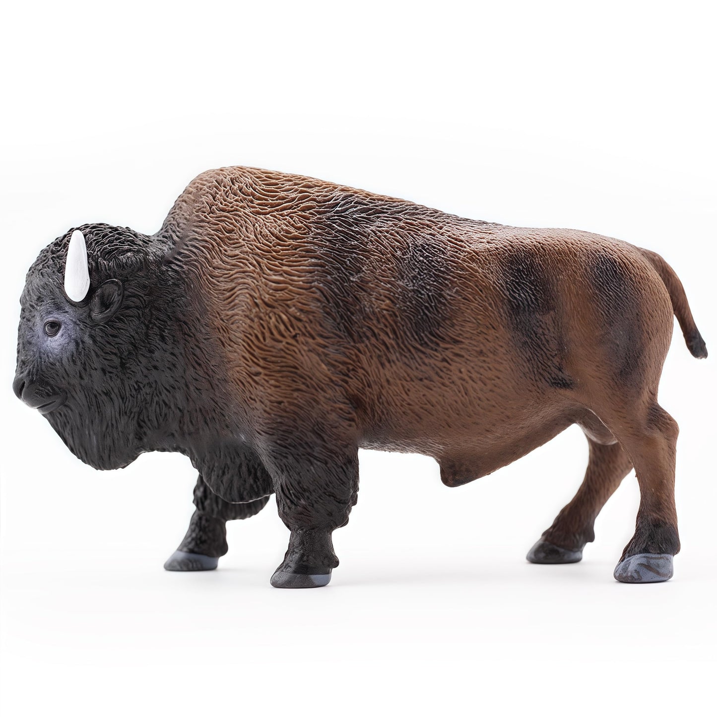 Gemini&Genius Bison Figurine Toy - Hand Painted Realistic Bull Action Figure for Kids, Durable Wildlife Play Toy in Bison Color