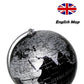 Exerz World Globe Black Dia 5.5-Inch - Mini Educational Globe Of Earth - Metal Base - Metallic Black