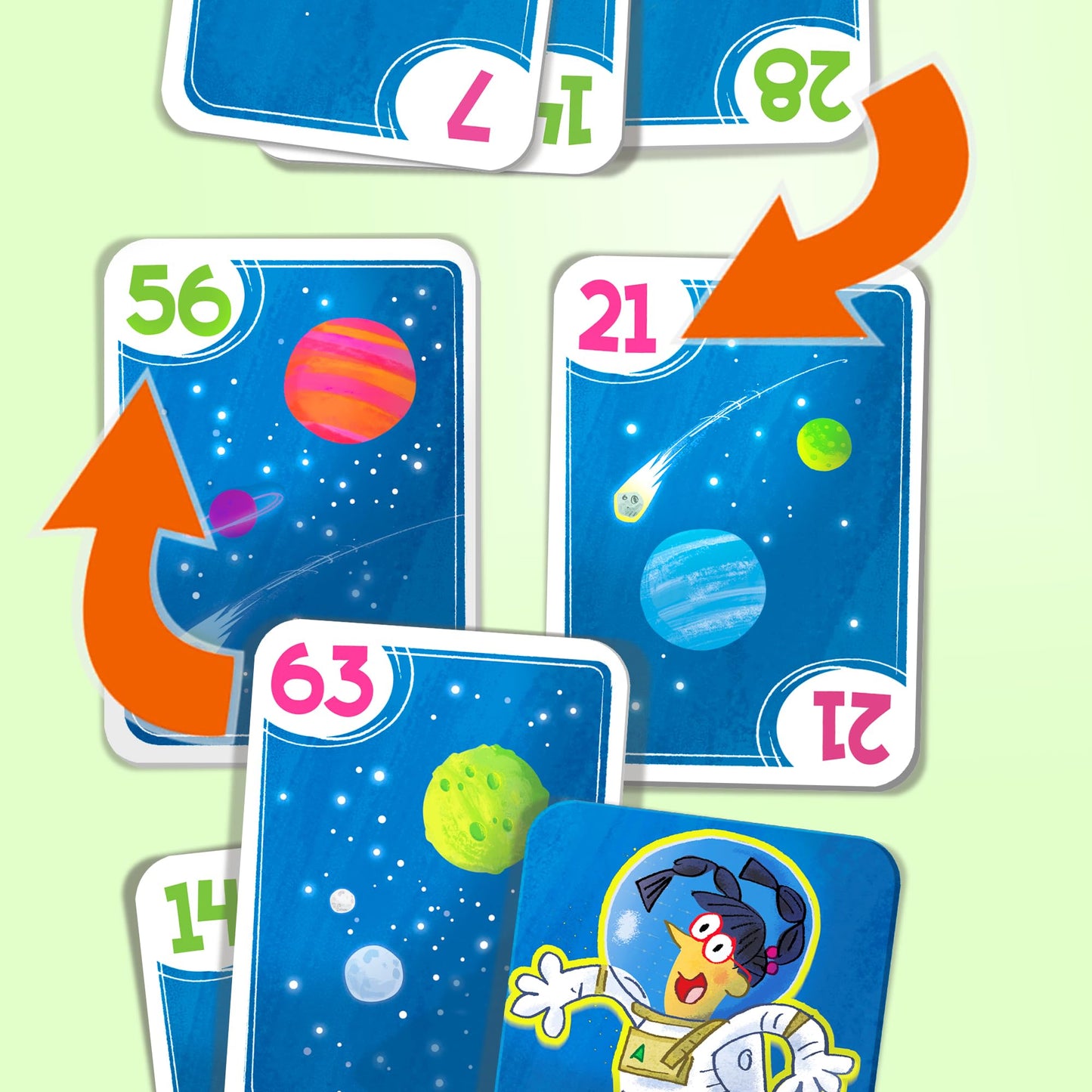 Melon Rind Jump 7, Math Game For Kids (Ages 8+) Fun Multiples Of 7 Card Game, Lively Educational Card Game, Stocking Stuffer For