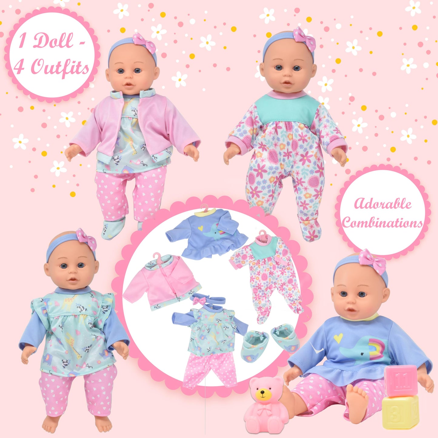 Dolls To Play Soft Body Baby Doll, 14 Inch Doll With Clothes Set And Accessories