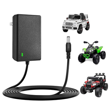 24V Battery Charger for Ride On Toys - Compatible with Power Wheels  Kids Ride On Cars  Electric ATVs  Lamborghini  Jeep  Mario Kart  24V Battery for Ride On Toys - DC Charger for 24 Volt Vehicles
