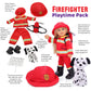 Playtime By Eimmie 18 Inch Doll Clothes - Firefighter Outfit, Matching Hat & Pet Dog Accessories Set - Outfits Fit American, Gen