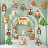 Outus 51 Pieces Woodland Baby Shower Party Decorations Woodland Birthday Hanging Swirl Decorations Forest Animals Creatures Part
