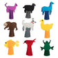 Felt Color Brown Bear Finger Puppets, 9pcs Feeling Sorting Red Bird, Yellow Duck, Green Frog, White Dog, Goldfish, Purple Cat, B