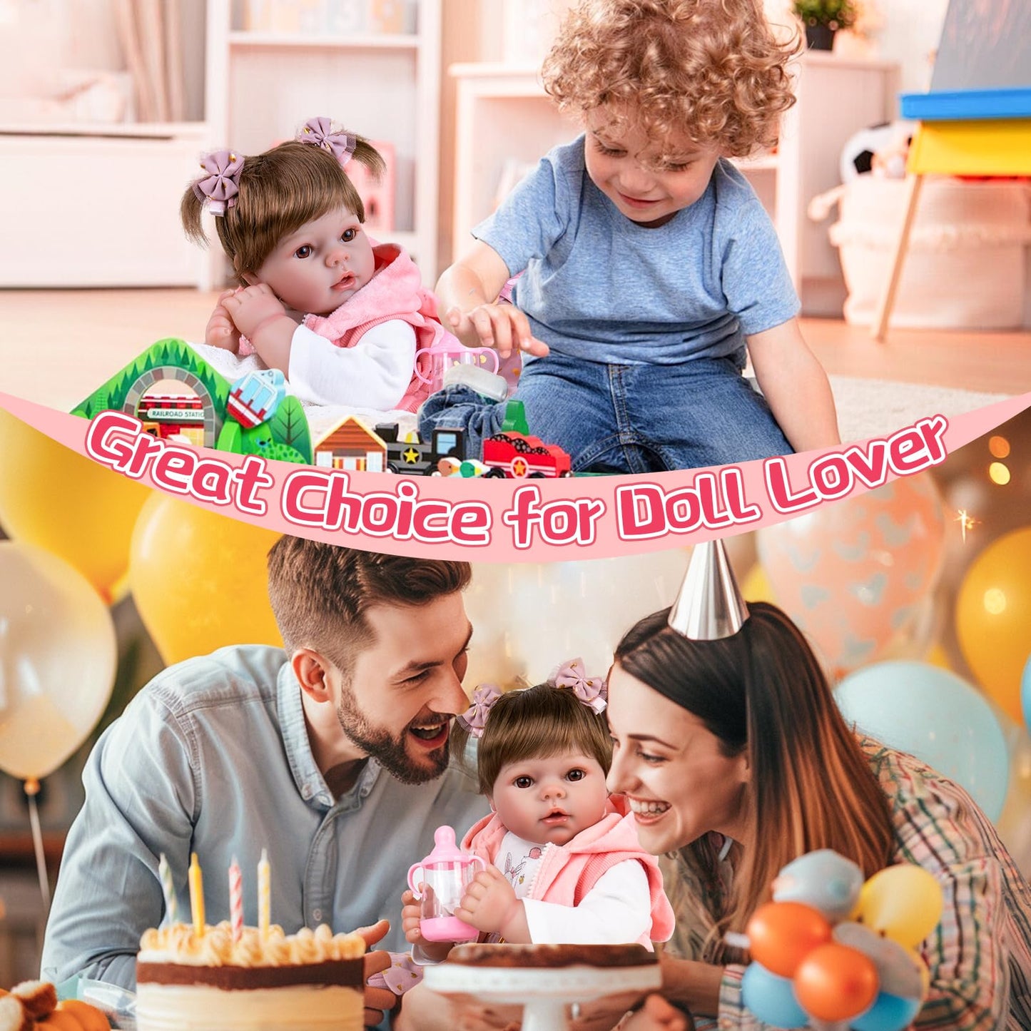 Aori Realistic Reborn Baby Dolls - 22 Inch Lifepreviously openedborn Baby Girl - Ultra Soft Vinyl Handmade Reborn Toddler with Pink Outfit | Real Looking Baby Doll Gift for Kids 3+  Collectors  Role Play