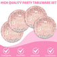 Rose Gold Birthday Decorations-20 Plates and 20 Napkins, Pink Rose Gold Theme Happy Birthday Party Decoration for Kids(Rose Gold