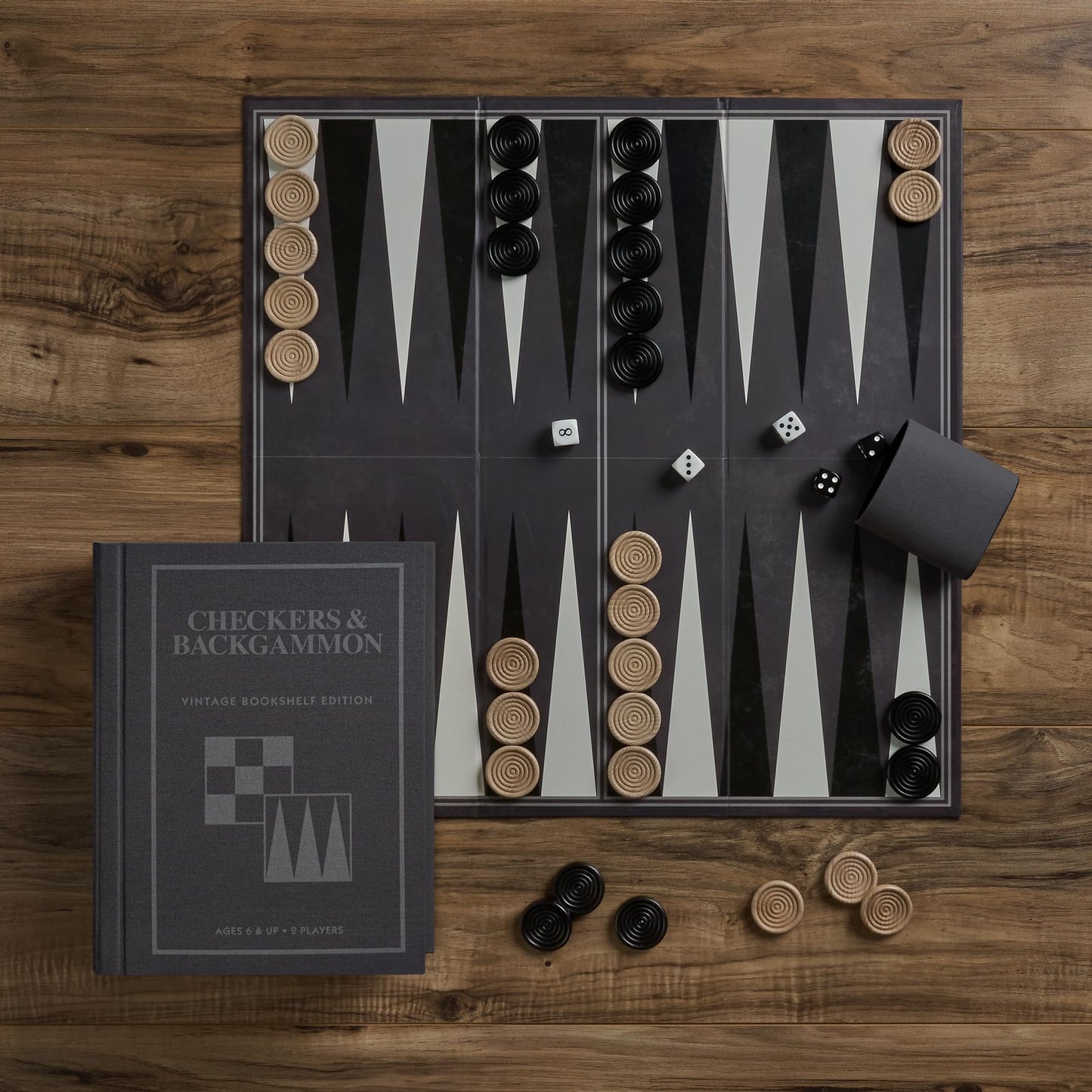 Ws Game Company Checkers And Backgammon Vintage Bookshelf Edition