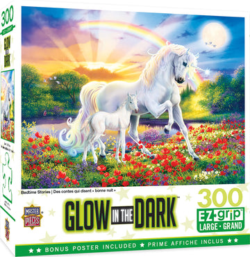 Masterpieces - 300 Piece Jigsaw Puzzle With Large Ez Grip Shapes, Glows In The Dark, Bedtime Stories, Activity Fun For Adults, S