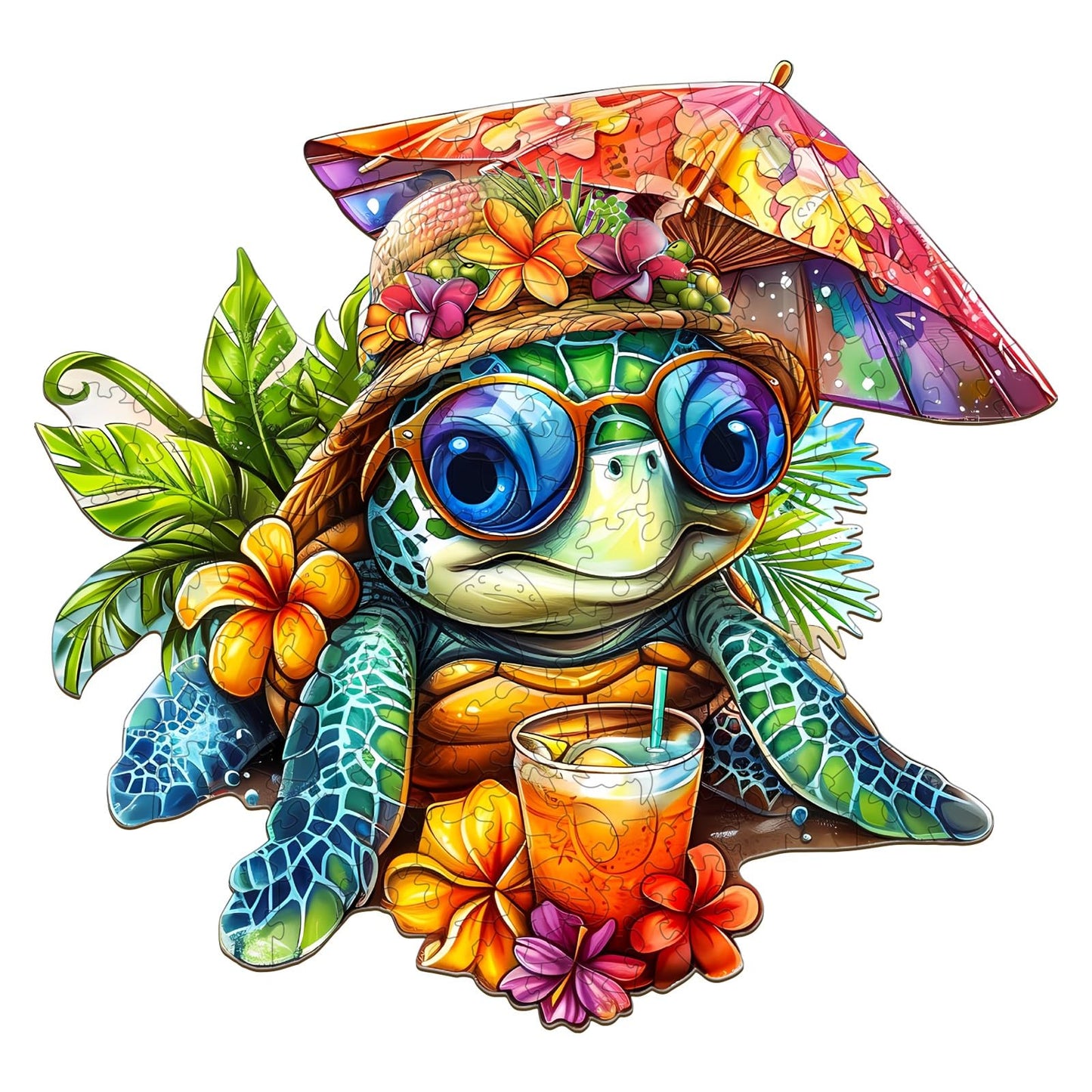 Wooden Puzzles for mature-themeds  Wooden Jigsaw Puzzles for mature-themeds Kids  Beach Turtle Unique Shaped Wood Puzzles mature-themed  Creative Birthday Gifts for Friends Family Game(11.4 * 10.8in 160pcs)