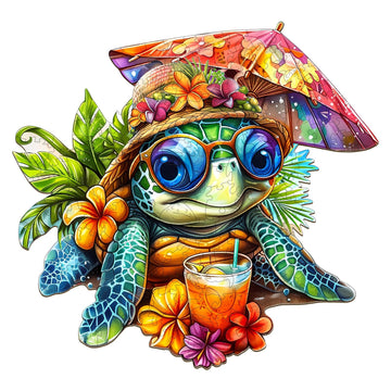 Wooden Puzzles for mature-themeds  Wooden Jigsaw Puzzles for mature-themeds Kids  Beach Turtle Unique Shaped Wood Puzzles mature-themed  Creative Birthday Gifts for Friends Family Game(11.4 * 10.8in 160pcs)
