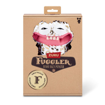 Fuggler Gold Fuggs By Zuru Funny Ugly Monster, Plush, Collectible, Toy (Grin Grin - Leopard Fleece With Gold Foil Print)