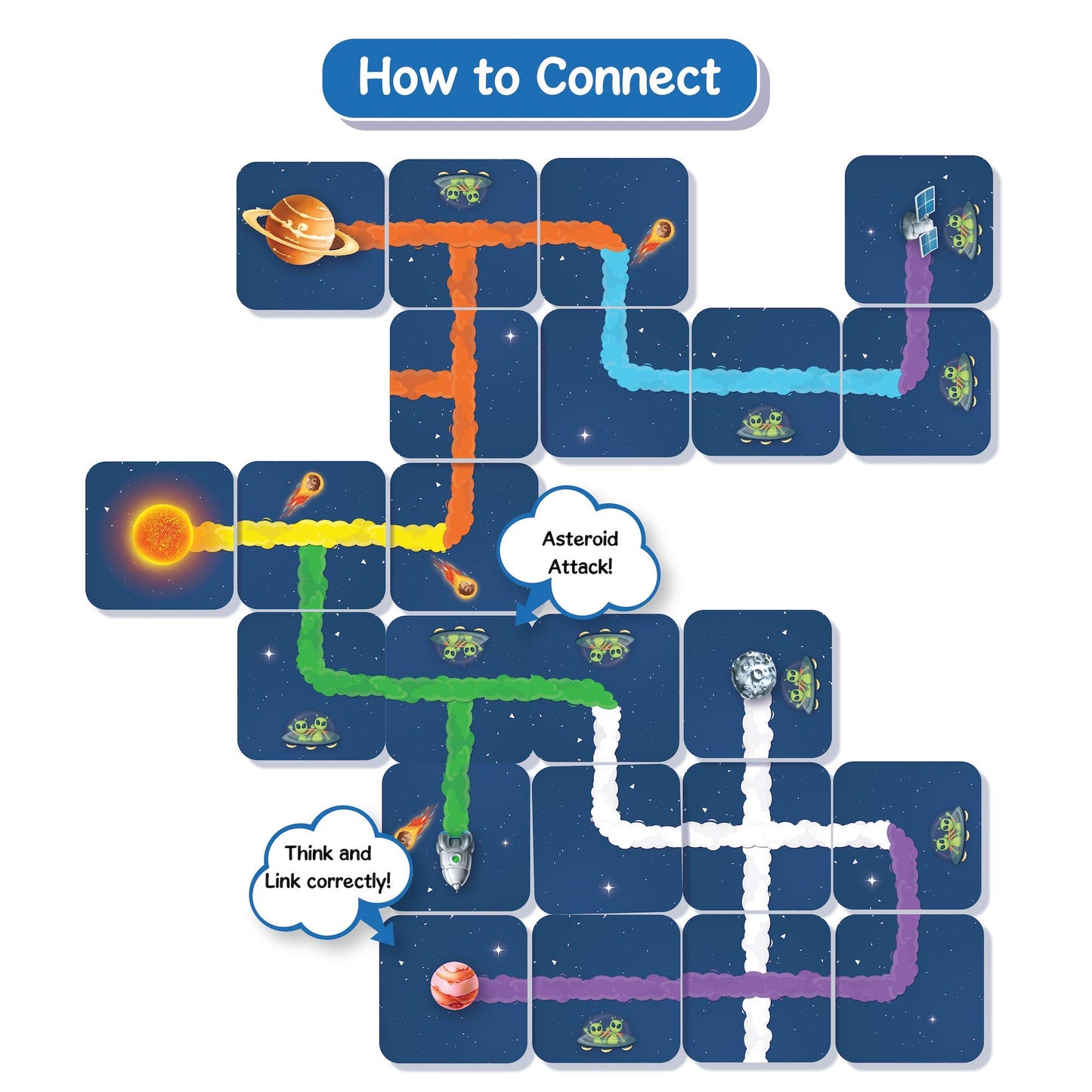 Skillmatics Educational Game - Connectors Mission Space, Fun Learning Game Of Connections, Strategy & Matching, Ages 6 And Up