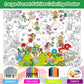 Naozinebi Summer Fairy Garden Coloring Poster For Kids Giant Coloring Poster Large Fairy Party Flower Coloring Tablecloth Jumbo