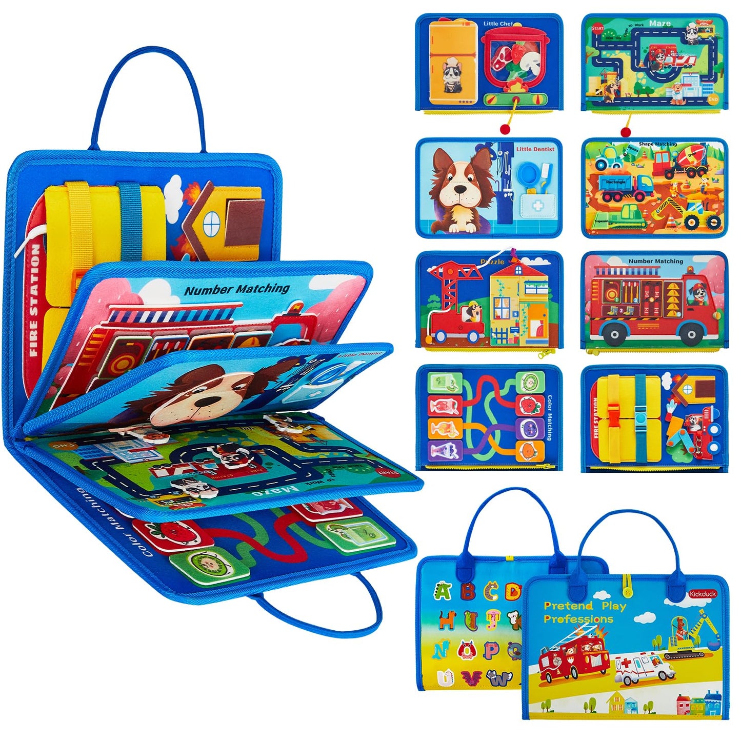 Kickduck Busy Board Montessori Toys For 3 4 Year Old, Educational Activity Sensory Preschool Learning Toys For Toddlers, Travel