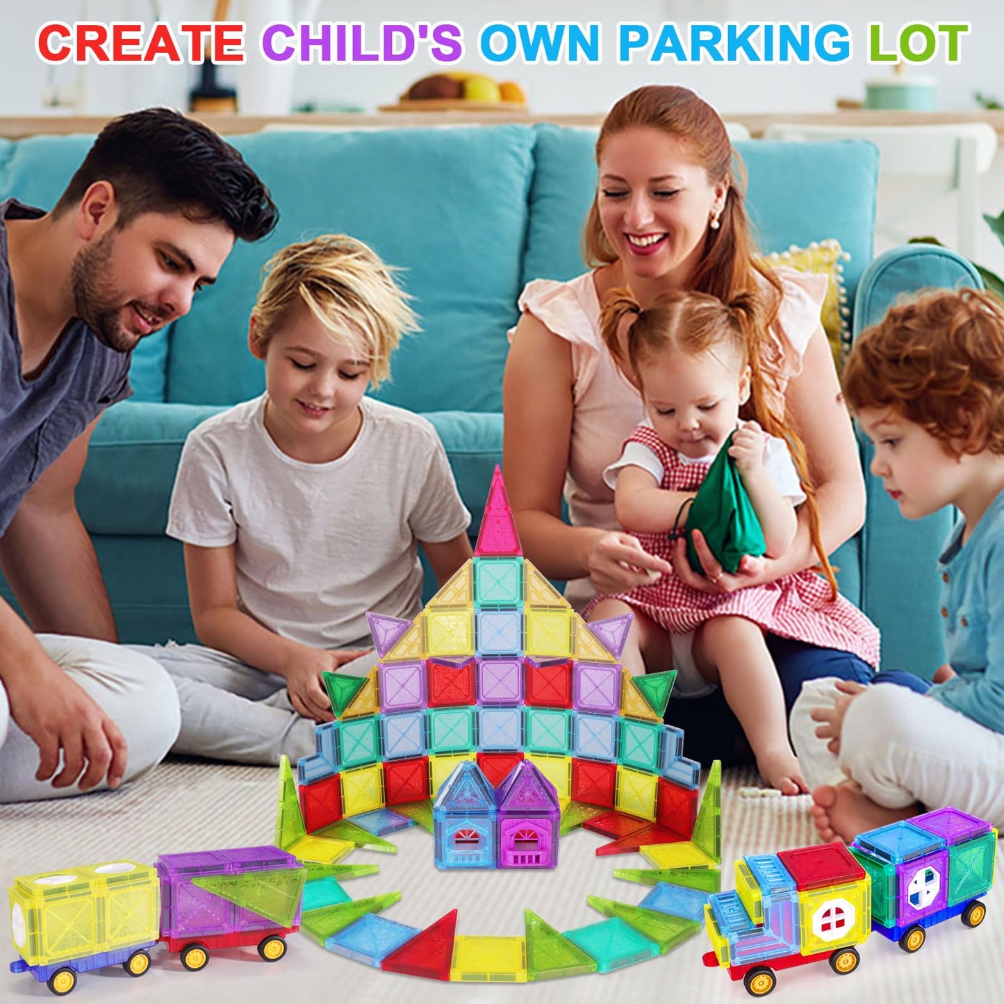 Showylive Magnetic Tiles For Kids, 110Pcs Educational Magnetic Blocks, Magnets Construction Toys, Magnetic Kids Toys, Constructi