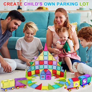 Showylive Magnetic Tiles For Kids, 110Pcs Educational Magnetic Blocks, Magnets Construction Toys, Magnetic Kids Toys, Constructi