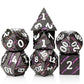 Stripe Metal DND Dice,DNDND Metallic Stripes Dice with Gift Metal Box for Dungeons and Dragons D&D (Purple Stripes)