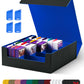 Uaono Card Storage Box For Trading Cards, 2400+ Mtg Commander Deck Box With 24Pcs Colorful Divider, Card Case Fits For Magic Tcg Ptcg Game Cards(Black&Blue)