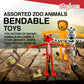 Bendable Zoo Animal Figures Toys - 12 Pack - Durable Plastic Jungle Animals Figures - Engaging & Bendable Rainforest Creature To