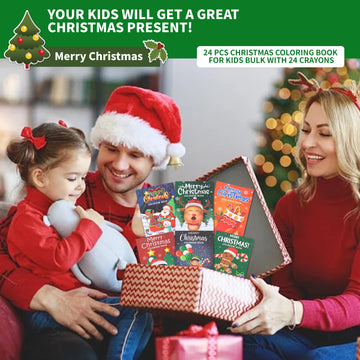 48Pcs Christmas Coloring Book for Kids with Crayons, Christmas Activity Books Mini Coloring Book Bulk DIY Art Drawing Book Set X