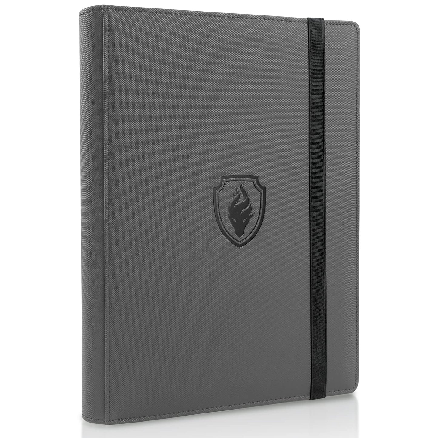 Trading Card Binder 9 Pocket  Fabmaker PU Cover Card Collection Binder for 360 Cards  enhanced Card Book  Sturdy Card Holder Folders  Card Album for YuGiOh  MTG  TCG  Game Cards & Sports Cards  Grey