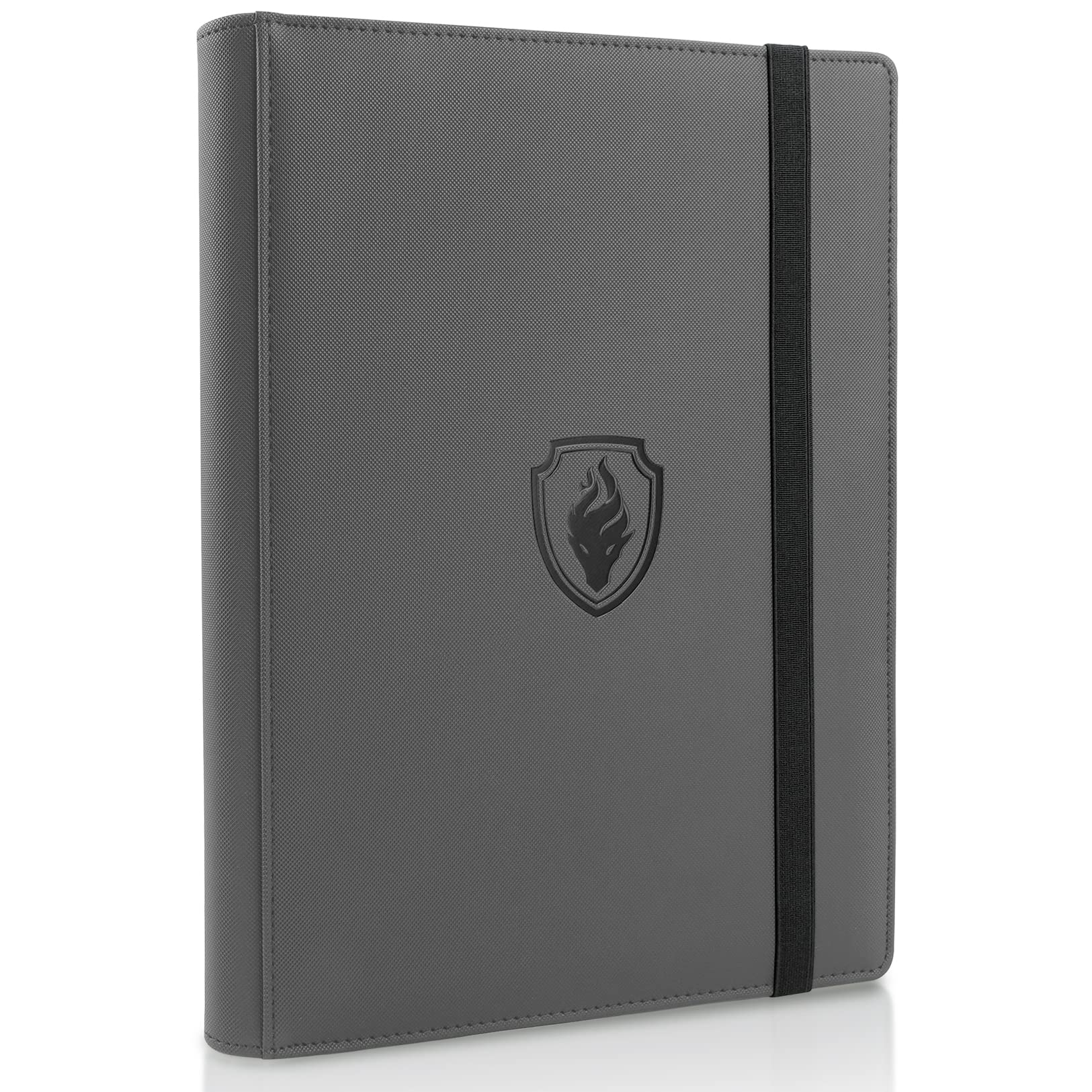 Trading Card Binder 9 Pocket  Fabmaker PU Cover Card Collection Binder for 360 Cards  enhanced Card Book  Sturdy Card Holder Folders  Card Album for YuGiOh  MTG  TCG  Game Cards & Sports Cards  Grey