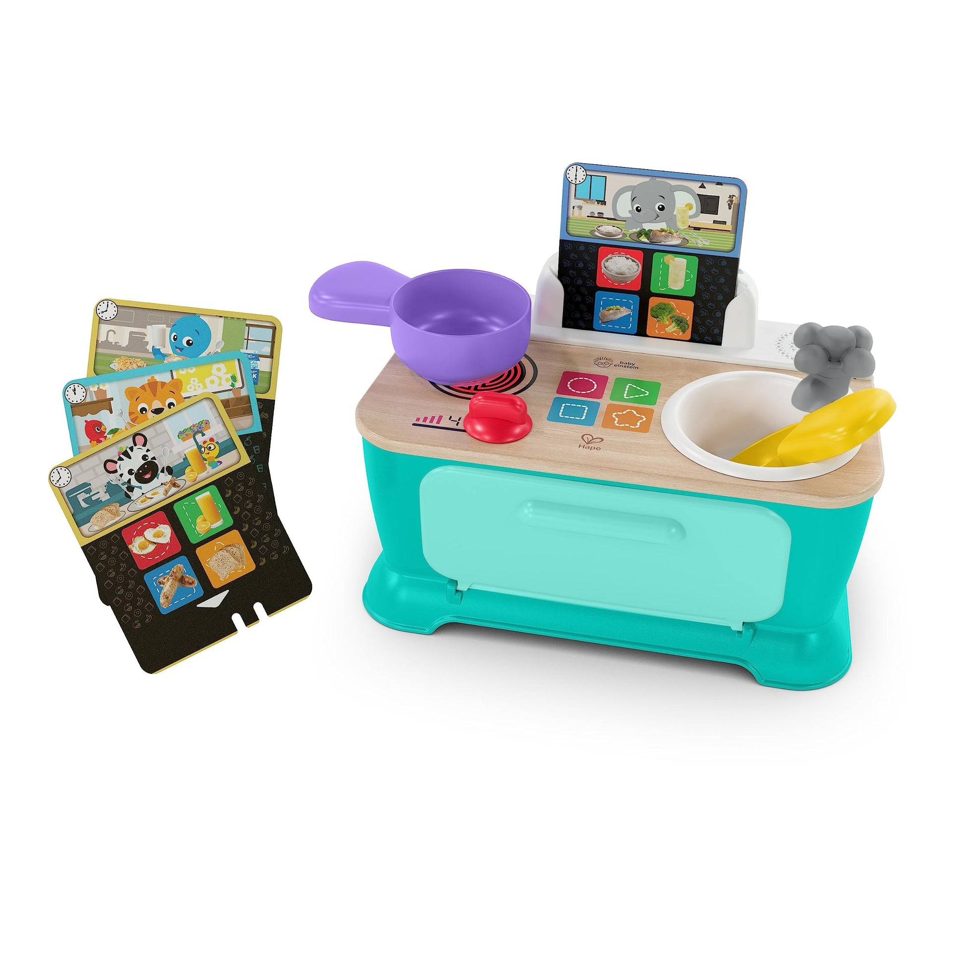 Baby Einstein + Hape Magic Touch Kitchen Play Toy Cooking Stove Set With Real Sounds And Music, Fine Motor Skill Development, Ag