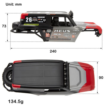 MEUS Racing MB18 TRX4M Body & Chassis Kit for Traxxas TRX4M Defender Bronco K10 F150 High Trail 1/18 RC Crawler Upgrades Parts (