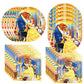 DoMiDoLa 40pcs Beauty and the Beast Party Supplies include 20 plates, 20 napkins for the Beauty and the Beast birthday party dec