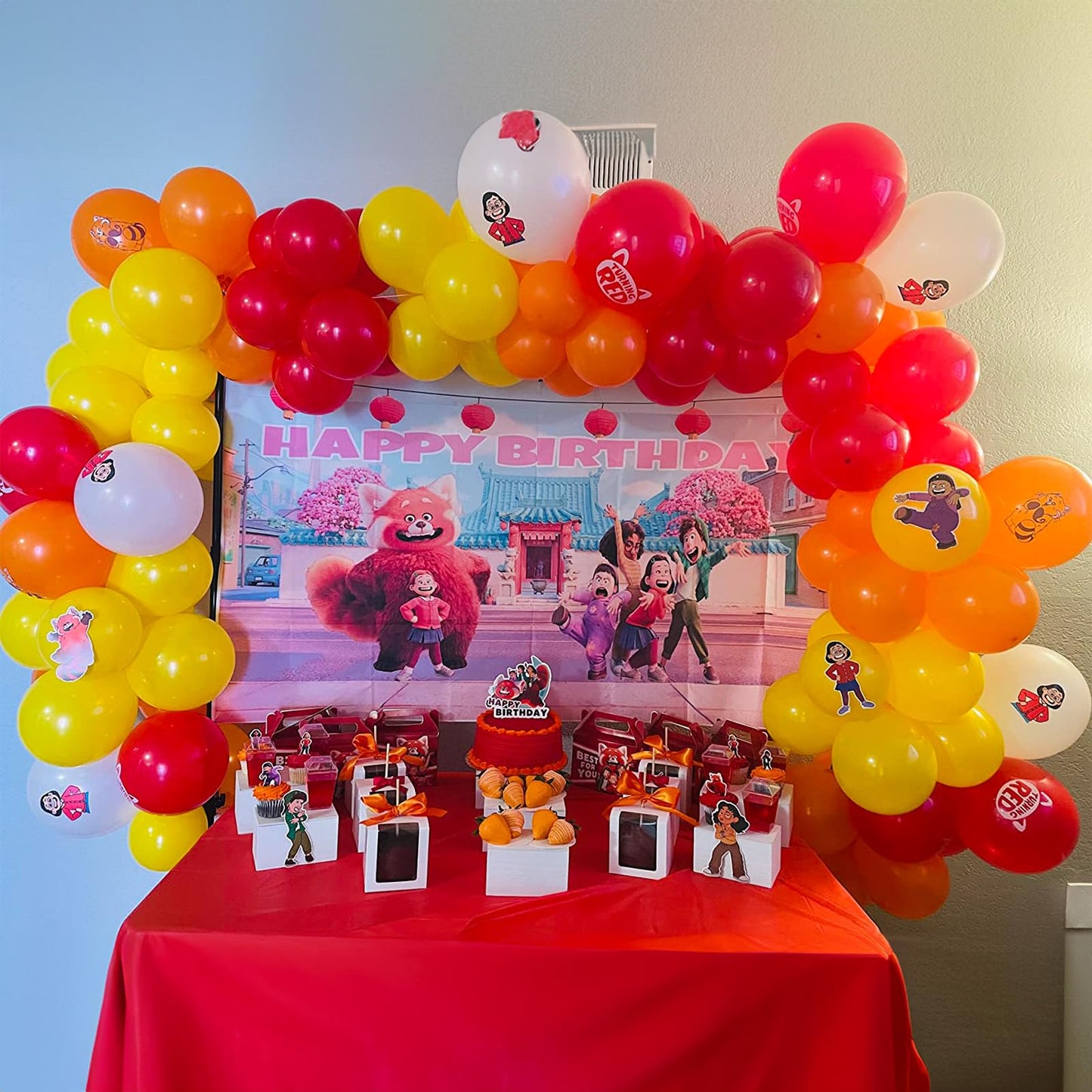 Jobkoo Balloon Garland Arch Kit Red Yellow Orange White Latex Balloons Orange Red Party Balloons For Boys Firemen Firefighter Pi