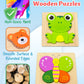 Bekayshad Wooden Puzzles Toddler Toys Gifts For 1 2 3 Year Old Boys Girls, 4 Pack Animal Jigsaw Puzzles Montessori Toys, Learnin