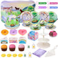 Tea Party Set for Little Girls,50PCS Princess Horse Tea Time Toy Including Food Sweet Treats Playsets,Teapot Tray Cake,Tableclot