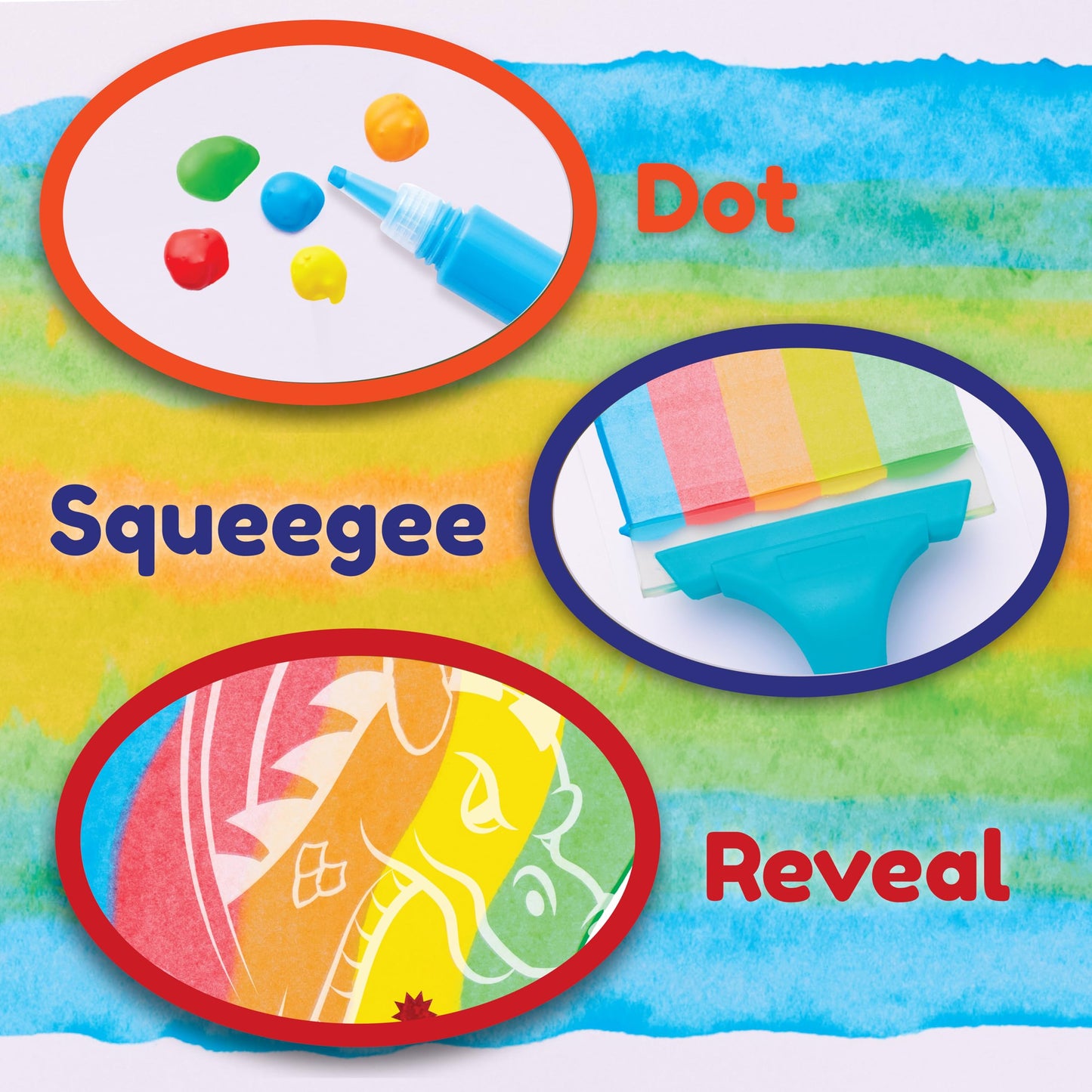 Creativity for Kids Squeegeez Magic Reveal Art Kit: Dragon - Gifts for Boys and Girls, Kids Painting Kit for Ages 7-12+