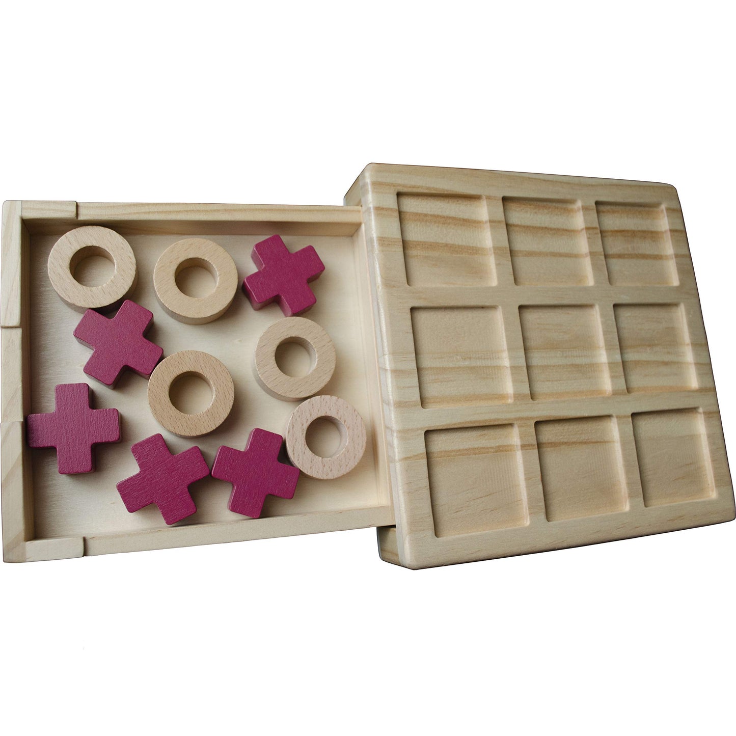 Aerolf Tic Tac Toe Wooden Board - Family Game, Classic Wooden Board Game, Classical Family Board Game, Strategy Board Game, Outd