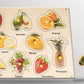 Khilonewale Wooden Puzzle with Knobs Educational and Learning Toy for Kids (Fruits)