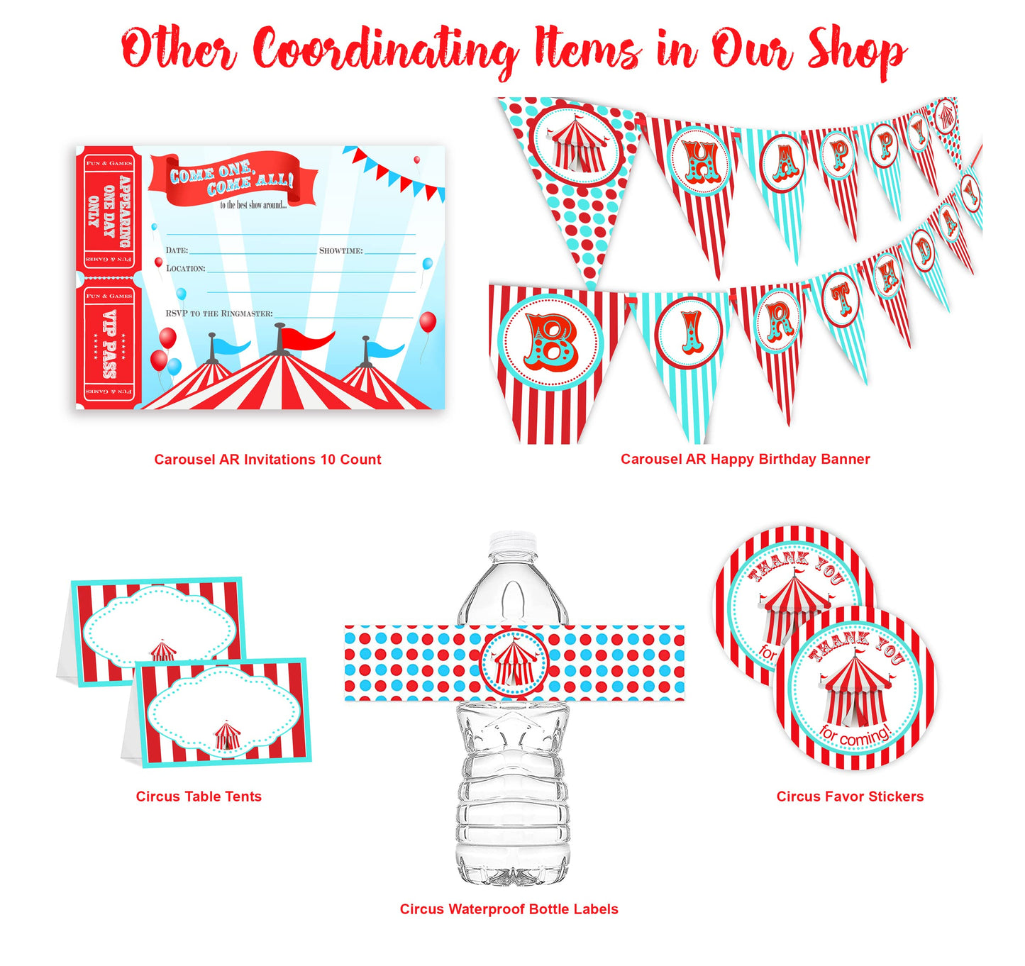 Circus Carnival Happy Birthday Banner Pennant