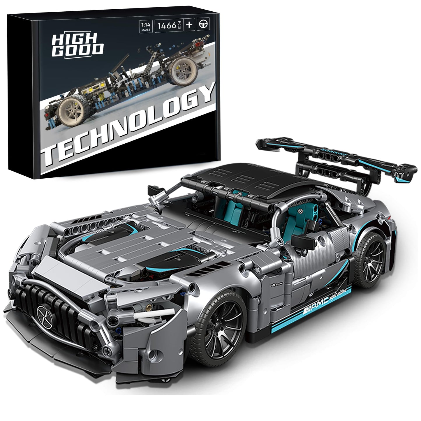 High Godo Super Sports Car Building Sets For Adults, 1:14 Moc Buildable Racing Cars Model Building Blocks Kit, Collectible Super