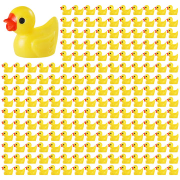 GliSun 200 Pieces Mini Resin Ducks Tiny Duck for Garden Micro Landscape Ornament Dollhouse Prank Christmas Falloween Birthday Pa