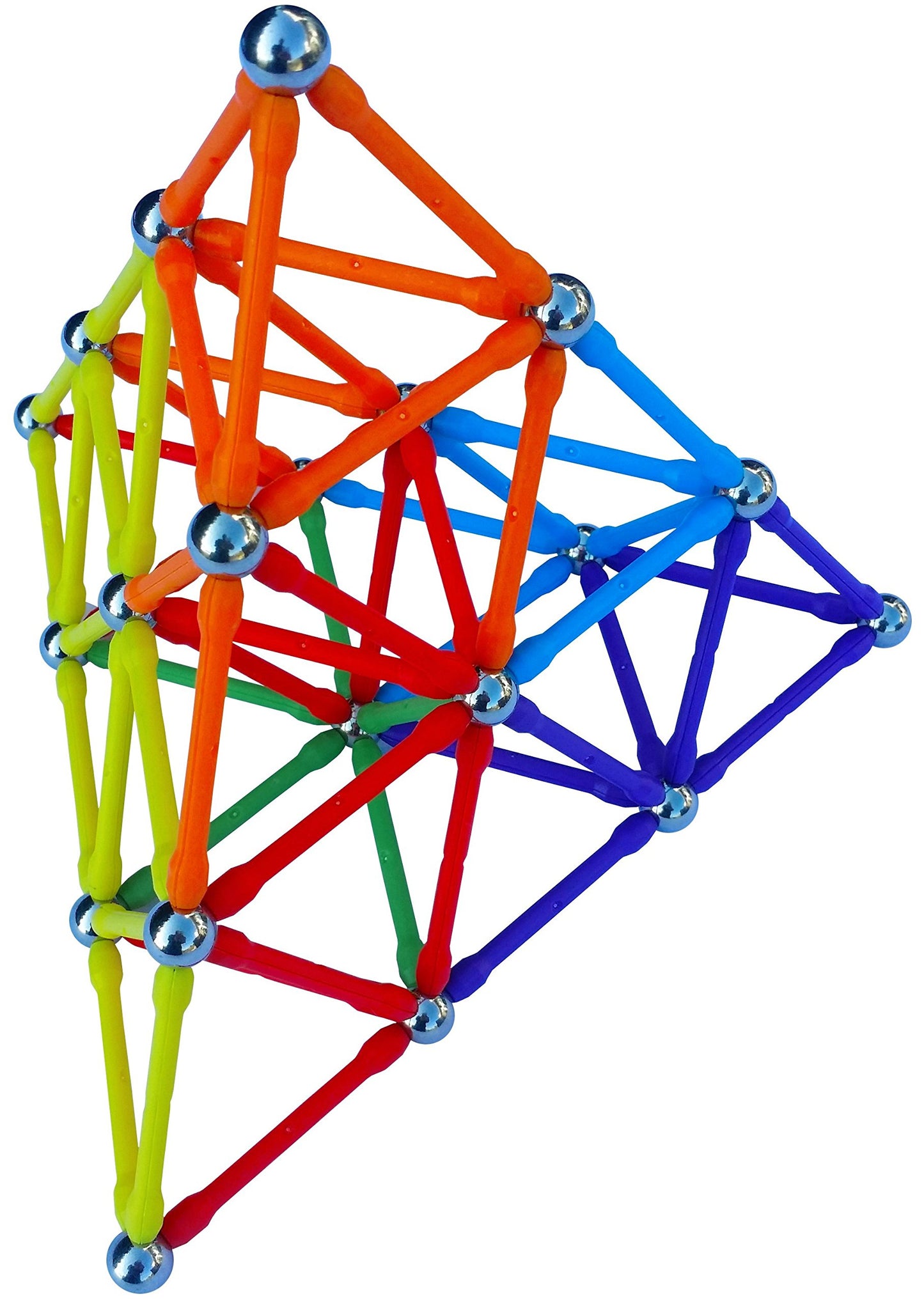Magz Super 300 Magnetic Building Set Consisting Of 176 Magnetized Rods (2.3' Long) And 124 Nickel Plated Steel Balls (0.5' In Diameter) In A Wooden Box, Offered
