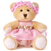 Teddy Bear Stuffed Animal,Small Soft Plush Toy In Dress With Cute Headband, Cuddly Gift For Babies, Boys, Girls On Christmas Or 