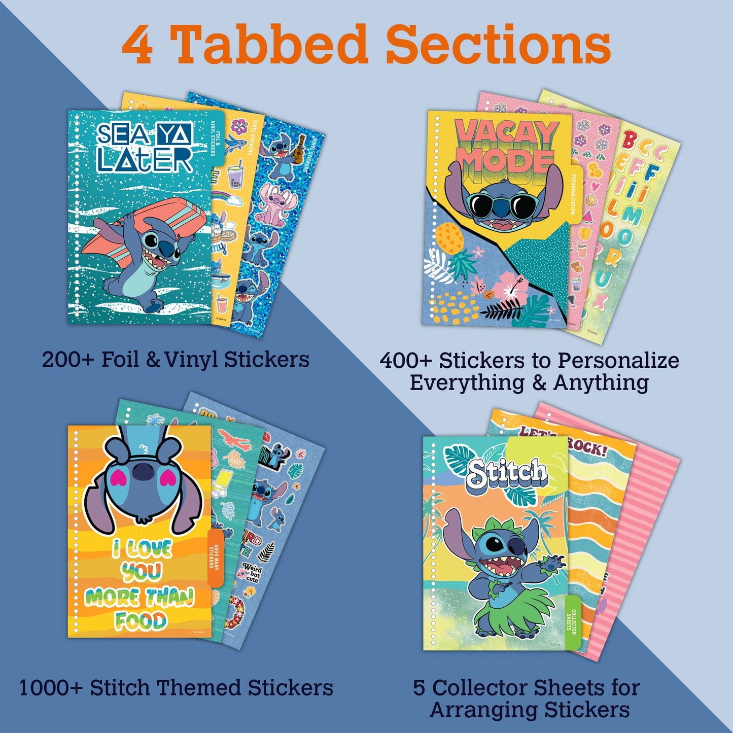 Fashion Angels Disney Stitch Sticker Book - Includes 1000+ Stickers And 10 Sticker Collector Pages - Lilo And Stitch Collectable Stickers - Ages 8 And Up, Assorted