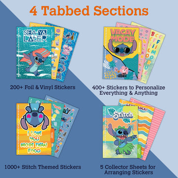 Fashion Angels Disney Stitch Sticker Book - Includes 1000+ Stickers And 10 Sticker Collector Pages - Lilo And Stitch Collectable Stickers - Ages 8 And Up, Assorted