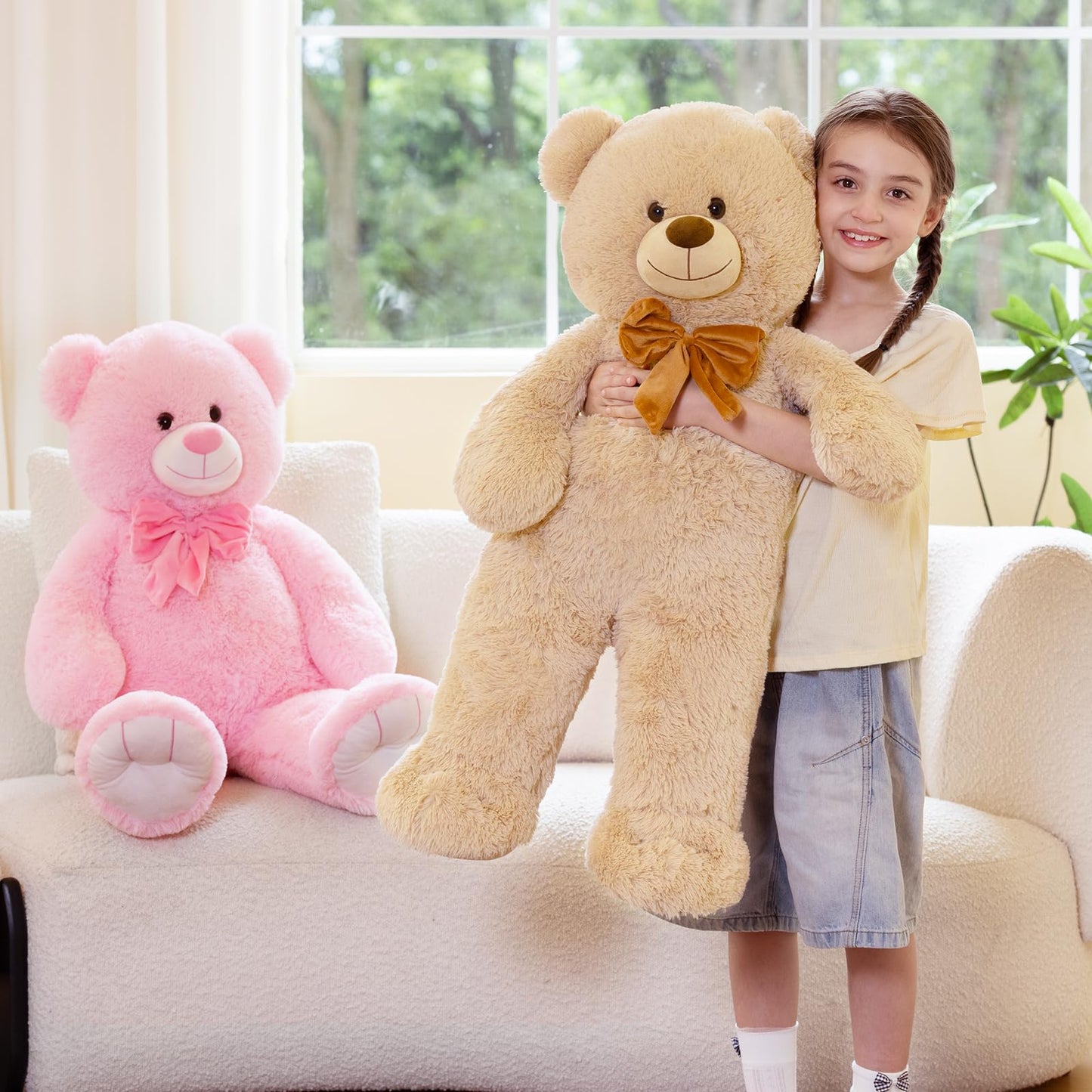 Tezituor Big Teddy Bear Stuffed Animal  36 Large Plush Soft Bear Toys Baby Shower Decor Christmas Valentines Gifts for Girls Boys Girlfriends  Brown