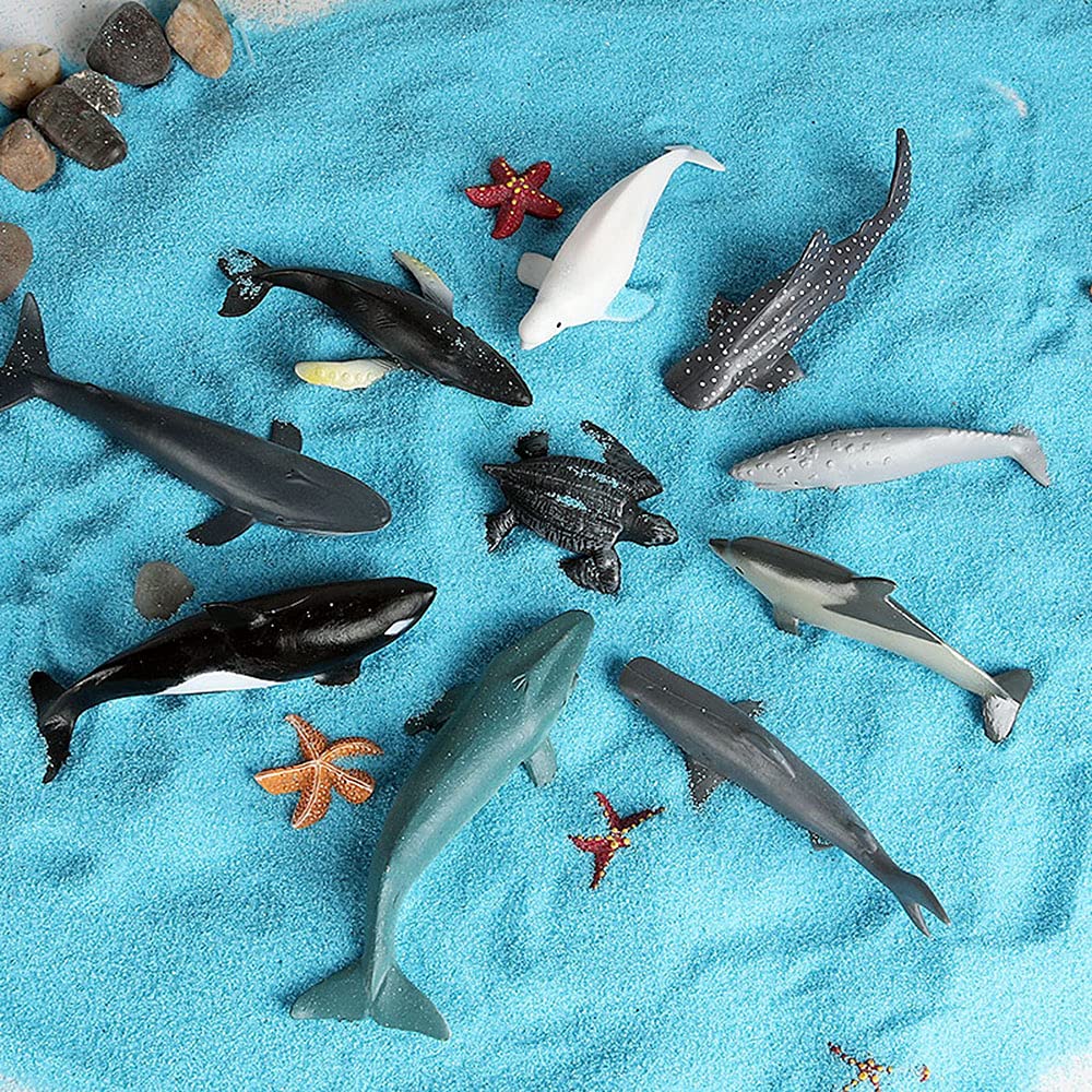 Rcomg 32Pcs Mini Ocean Animal Figures Set With Sharks Whales Arctic Animals