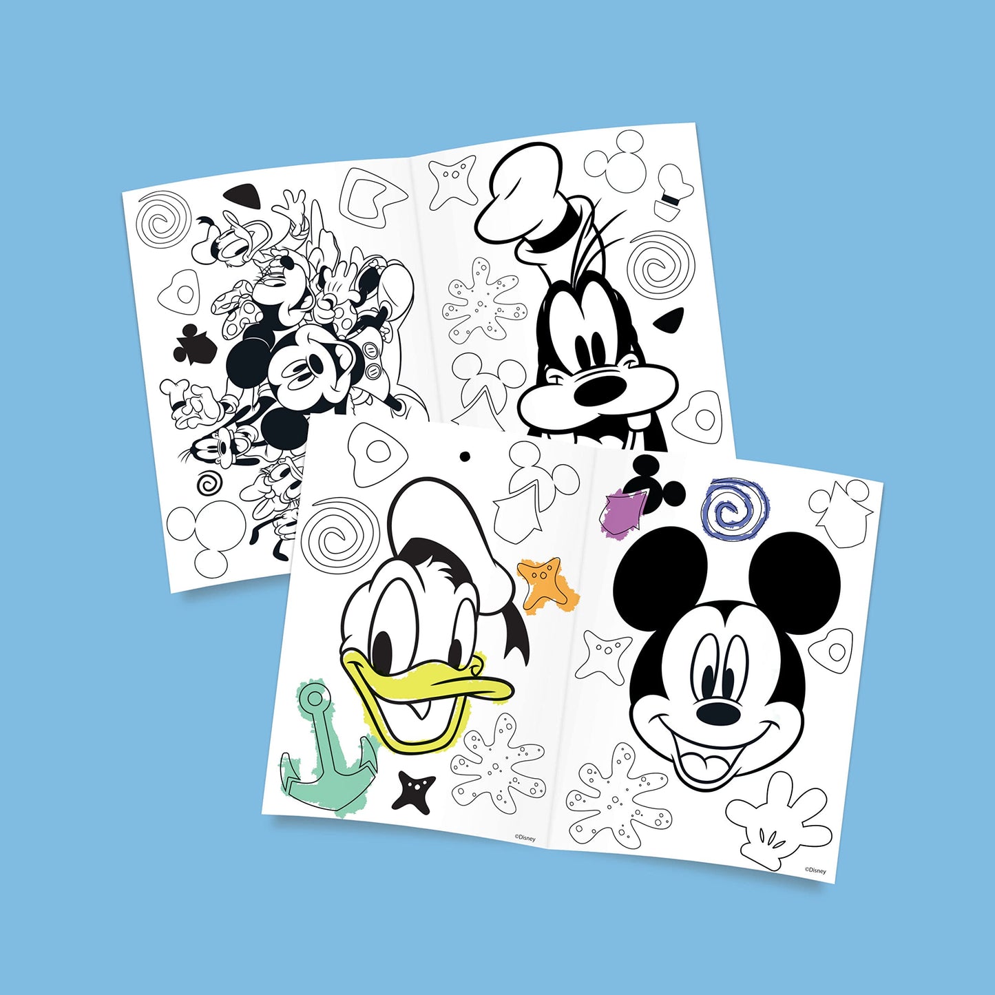 Delta Children Disney Mickey Mouse Draw and Play Desk - Small Blue, Plastic, Includes 10 Markers & Coloring Book, Model TT87461MM-1054