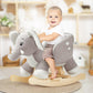 Funlio Elephant Baby Rocking Horse For Toddlers 6 Months To 3 Years, Cute & Graceful Grey Elephant Rocker For Baby Girl, Stuffed Plush Ride-On Rocking Animal, Easy To Assemble, Cpc & Ce Certified