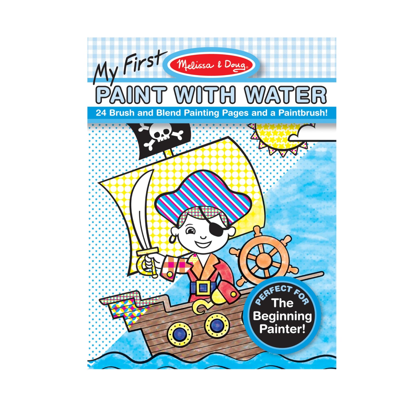 Melissa & Doug My First Paint With Water Kids Art Pad With Paintbrush - Pirates, Space, Construction, and More